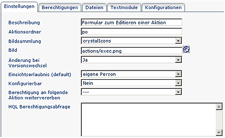 wd edit aktion einstellungen